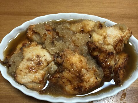 鳥ムネ肉の唐揚げのみぞれ煮♪